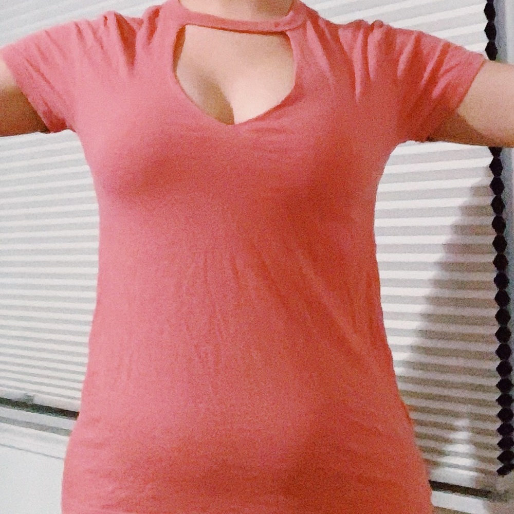 Pink open chest shirt